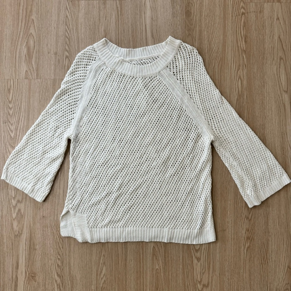 Brochu walker open knit sweater tee nwot